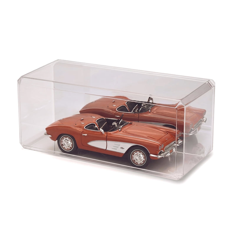 Clear Acrylic Display Case with Mirrored Base 13 x 5.5 x 5 Inch