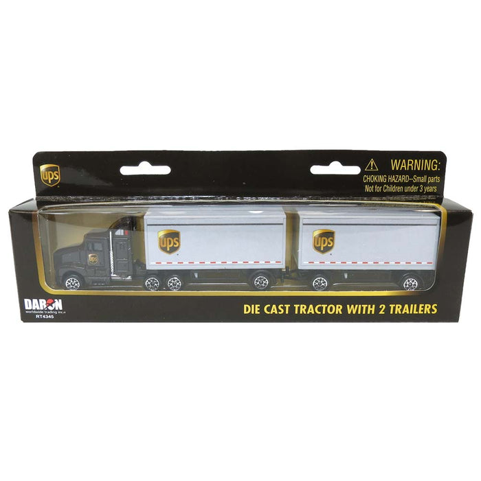 UPS Die Cast Tractor with 2 Trailers