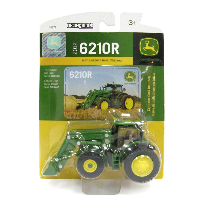 1/64 John Deere 6210R Tractor with Loader, MFD, and Cab by ERTL