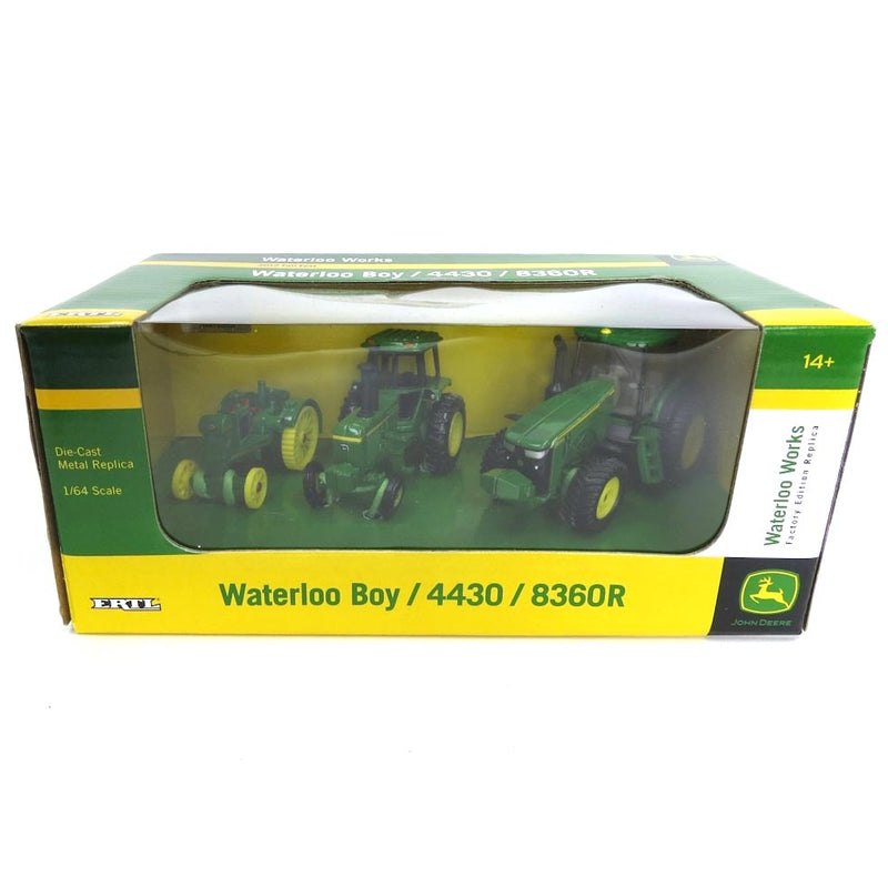 1/64 John Deere Waterloo Works 3 Piece Tractor Set with Waterloo Boy, 4430 & 8360R by ERTL