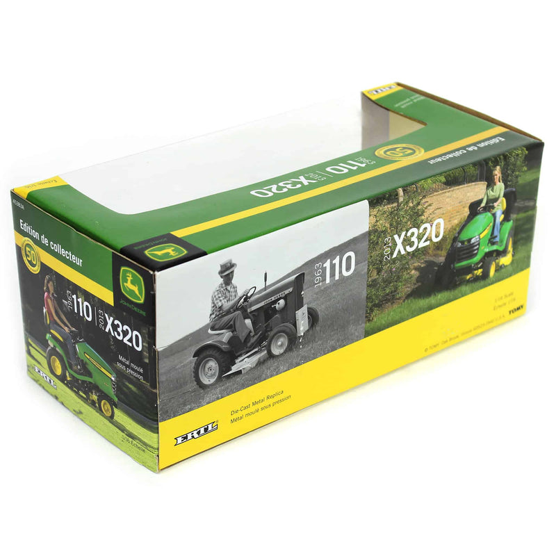 1/16 John Deere 1963 110 and 2013 X320 Lawn Tractor Set by ERTL, Collector's Edition