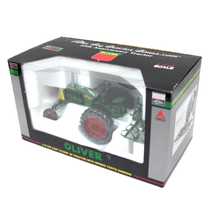 1/16 Oliver 66 with Spring Tooth Harrow by SpecCast, Toy Tractor Times 25th Anniversary