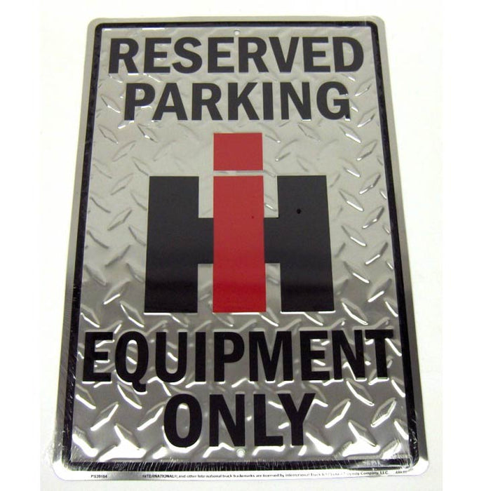 12 x 18  Diamond Tin sign RESERVED PARKING IH EQUIPMENT ONLY