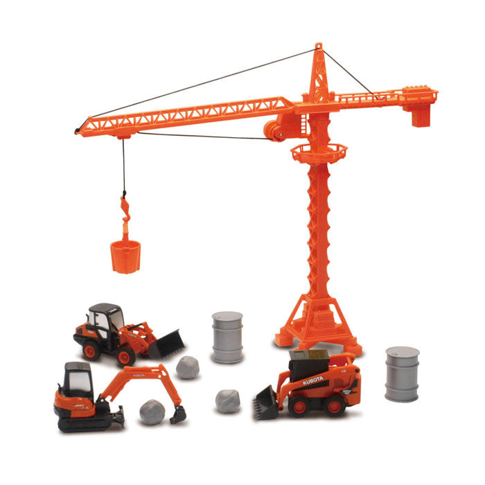 77700-10060 Kubota Construction Vehicles & Crane Set by New Ray