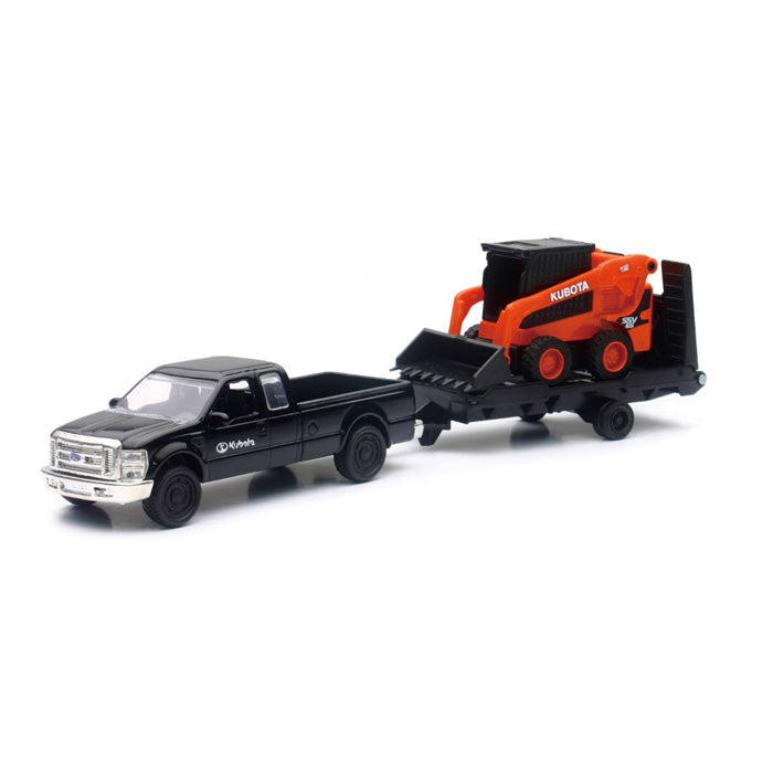 1/43rd Chevy Pickup with Kubota SSV65 Skid Steer on a Trailer