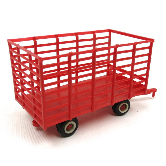 1/64 ST225 Plastic Hay Wagon with rubber tires by Standi, Red