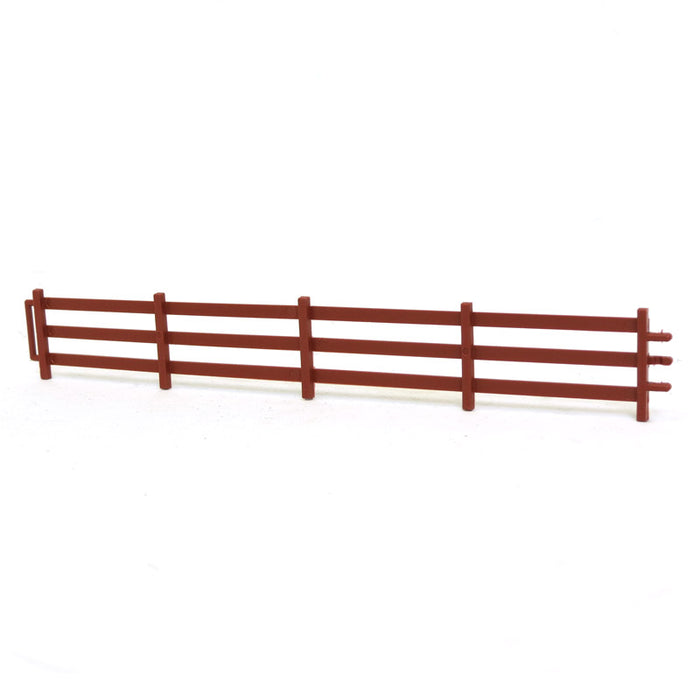 1/64 Brown 3 Rail Fence 6in Sections, 6 Pack