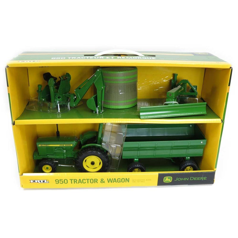 1/16 John Deere 950 with Wagon, Backhoe & Blade