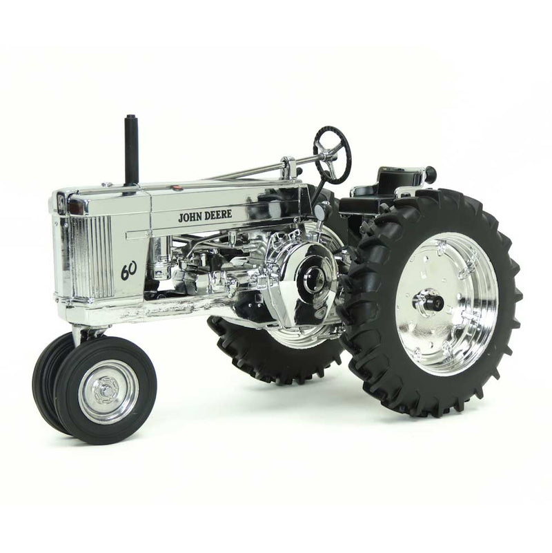 1/16 John Deere 60 Tractor with Narrow Front by ERTL, 175th Anniversary Silver Chrome Limited Edition
