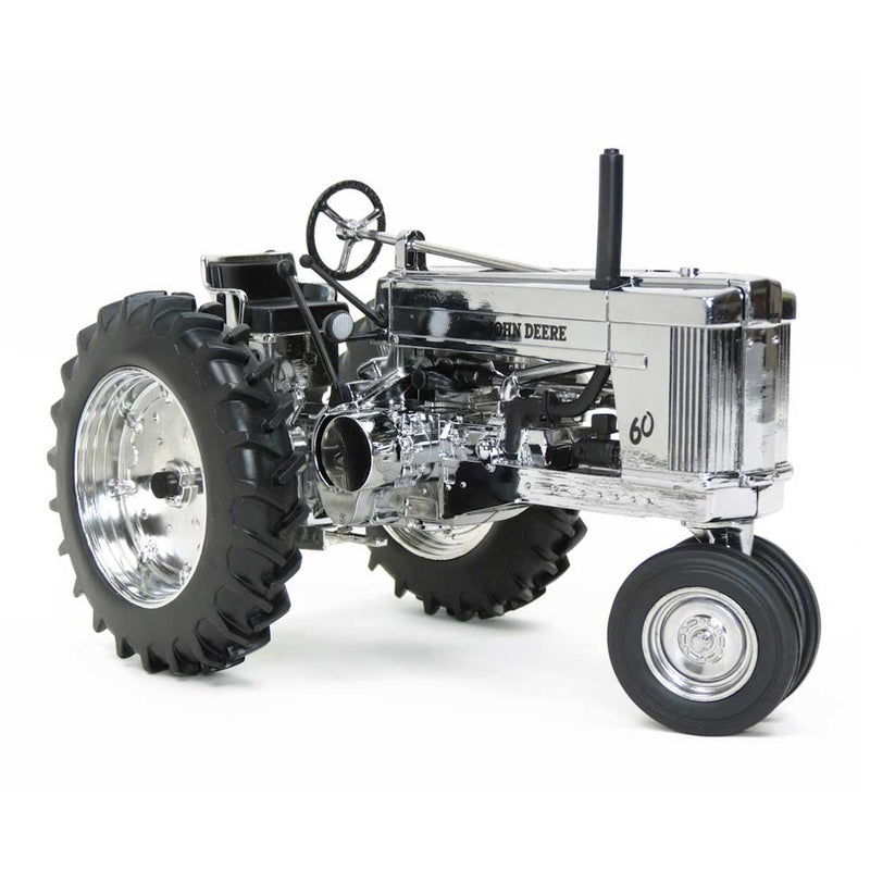 1/16 John Deere 60 Tractor with Narrow Front by ERTL, 175th Anniversary Silver Chrome Limited Edition