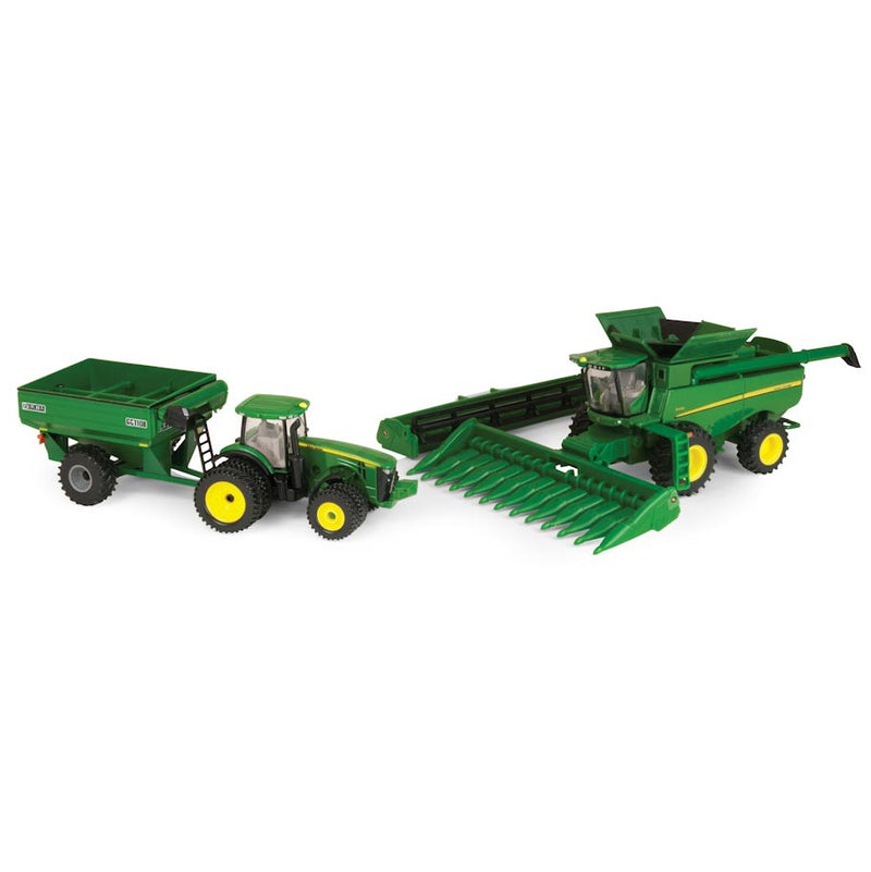 1/64 John Deere Harvesting Set with S680 Combine, 8360R Tractor, & GC1108 Grain Cart by ERTL