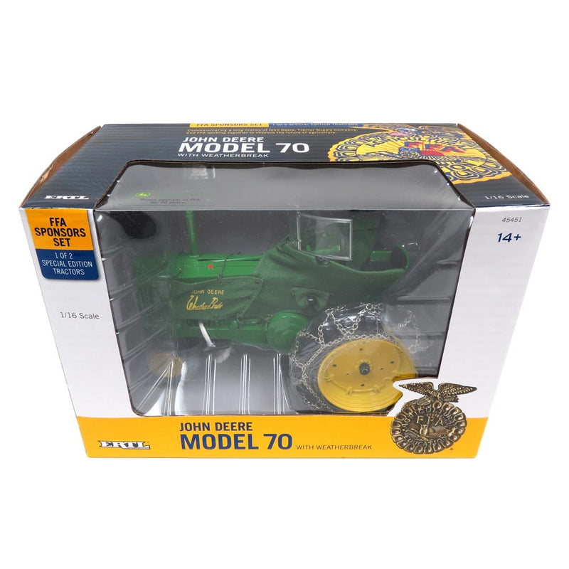 1/16 John Deere 70 Tractor with Heat Houser and Chains by ERTL