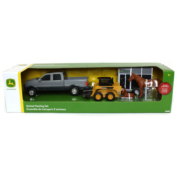 1/32 John Deere Pick Up with Livestock, Skidloader and Trailer