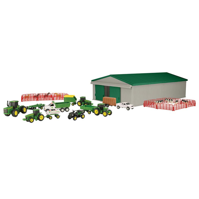 Approx. 1/64 Scale John Deere 70 Piece Value Set with Machine Shed