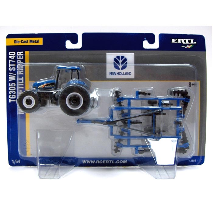 1/64 New Holland TG305 Tractor with Rear Duals & ST740 Mulch-Till Ripper