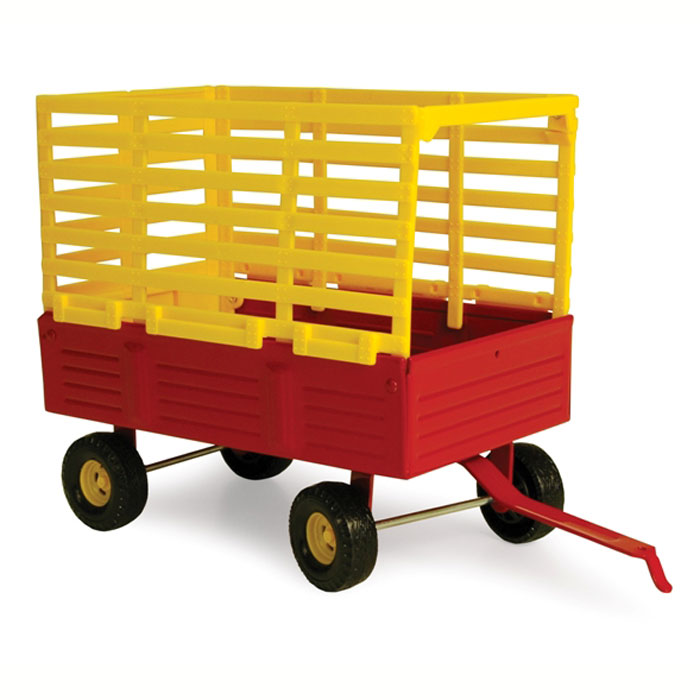 1/16 New Holland Red & Yellow Bale Throw Wagon