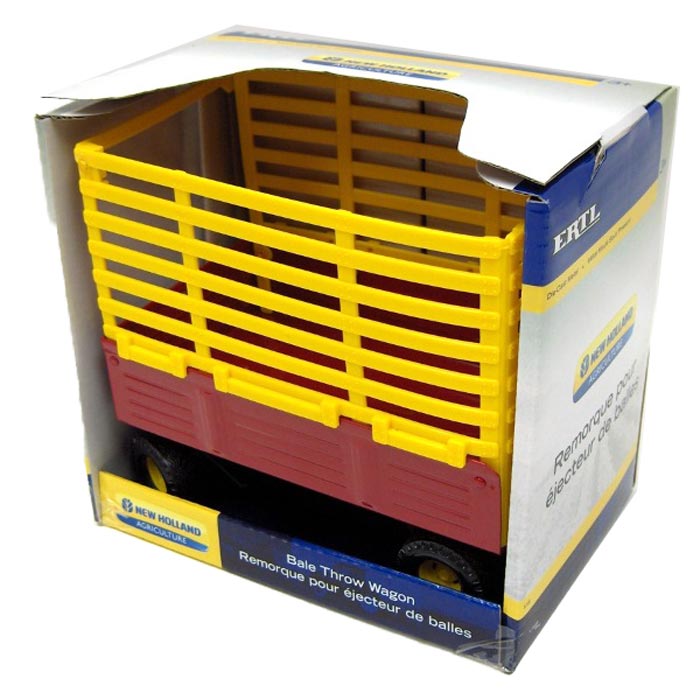 1/16 New Holland Red & Yellow Bale Throw Wagon
