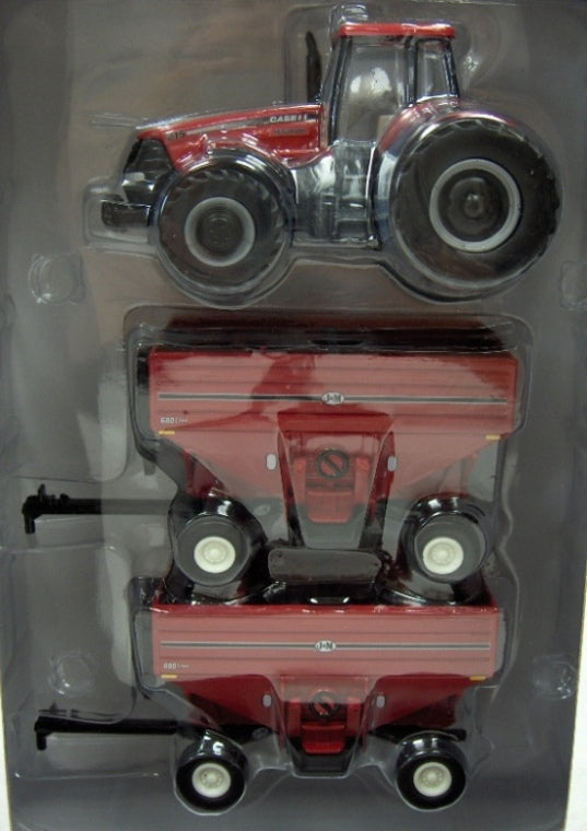 1/64 Case IH Magnum 215 Tractor with 2 J&M Gravity Wagons by ERTL