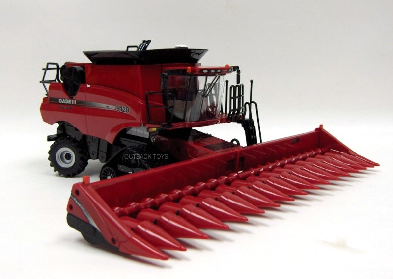 (B&D) 1/32 Case IH 9120 Tracked Combine with Corn & Grain Heads, ERTL Prestige Collection - Damaged Box