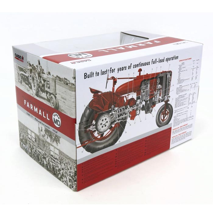 1/16 International Harvester McCormick Deering Farmall Super MD Wide Front Tractor by ERTL, 60th Anniversary