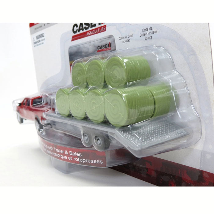 1/64 Dodge Ram Pickup Truck with Gooseneck Trailer & Bales