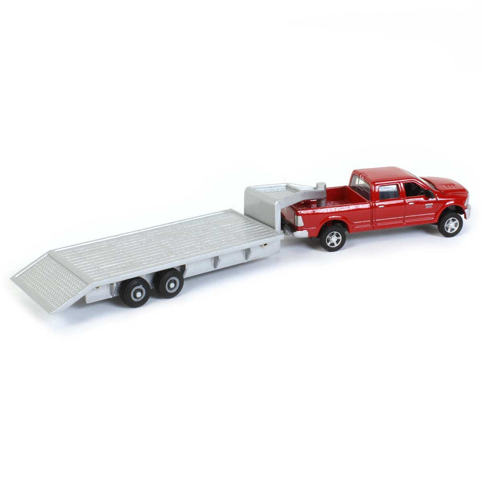 1/64 Dodge Ram Pickup Truck with Gooseneck Trailer & Bales