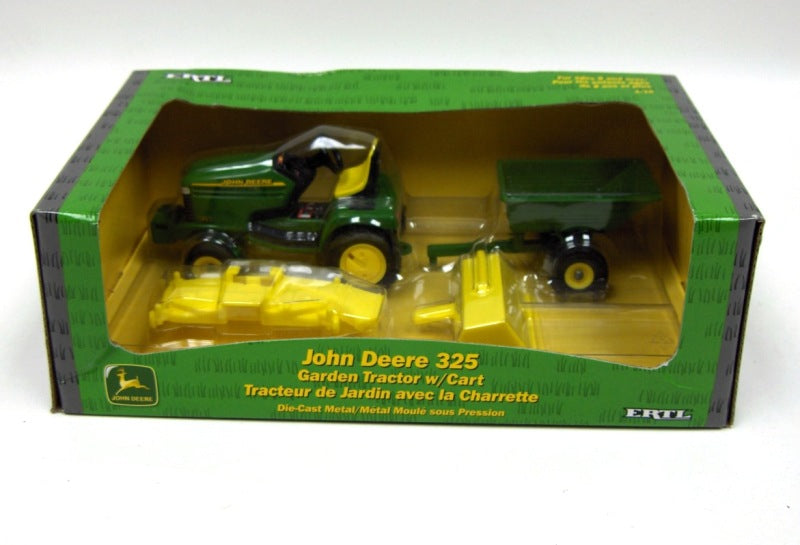 1/16 John Deere 325 Lawn Tractor with Cart, Deck, Tiller