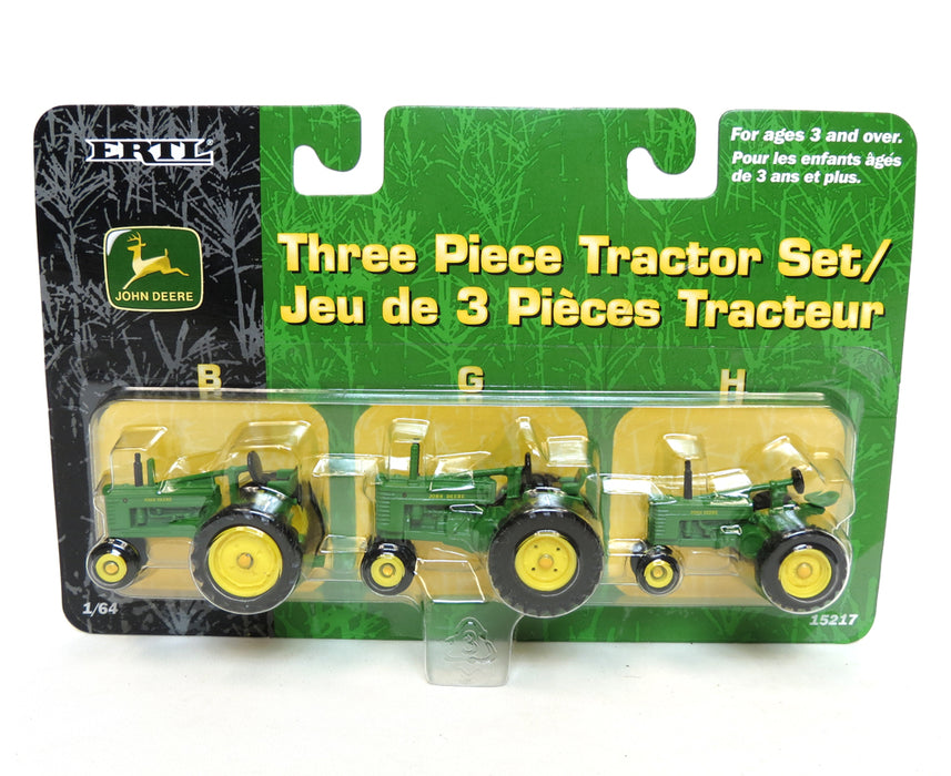 1/64 John Deere Three Piece Tractor Set with B, G & H