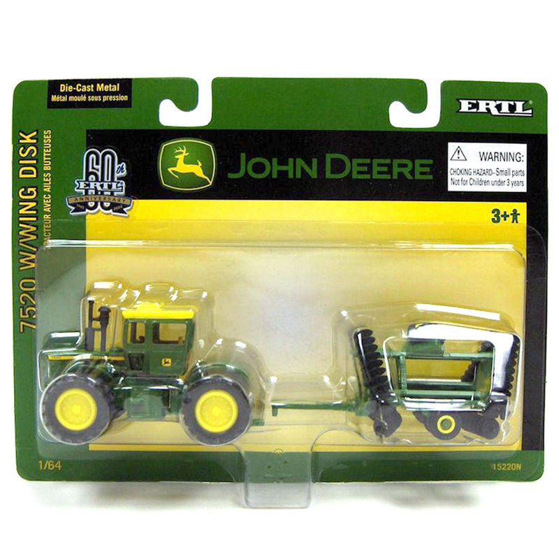 1/64 John Deere 7520 with Wing Disk by ERTL