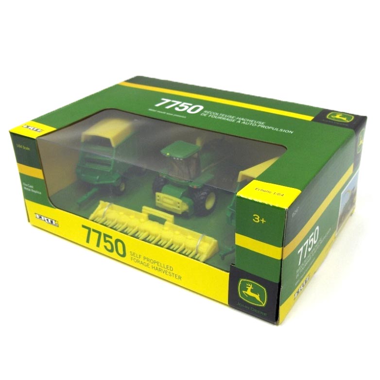 1/64 John Deere 7750 Forage Harvester Tractor with 2 Tandem Axle Forage Wagons by ERTL