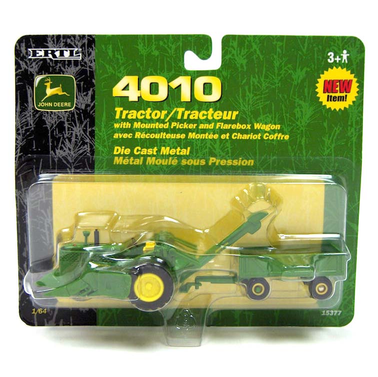 1/64 John Deere 4010 with Mounted Cornpicker & Flarebox Wagon by ERTL