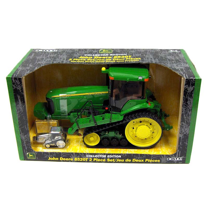 (B&D) 2 Piece Collector Edition Set ~ 1/16  John Deere 8520T with 1/64 Chrome - Damaged Box