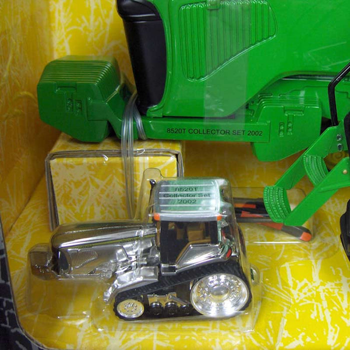 (B&D) 2 Piece Collector Edition Set ~ 1/16  John Deere 8520T with 1/64 Chrome - Damaged Box