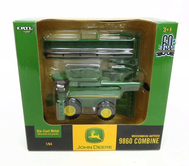 1/64 John Deere 9860 STS Combine with Corn and Grain Headers by ERTL