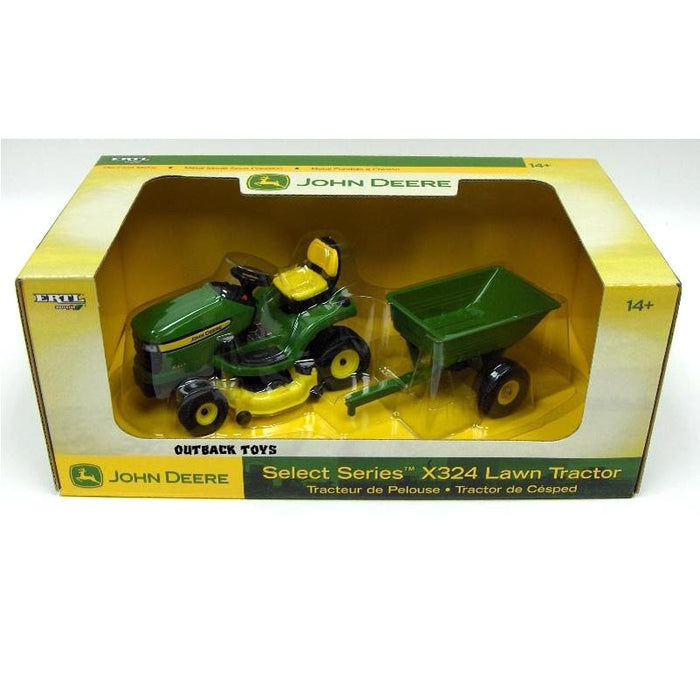 1/16 John Deere X324 with 4 Wheel Steer, 48 Mower Deck & Dump Cart