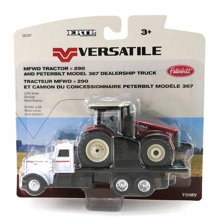 1/64 Versatile 290 MFWD on Peterbilt 367 Dealership Truck