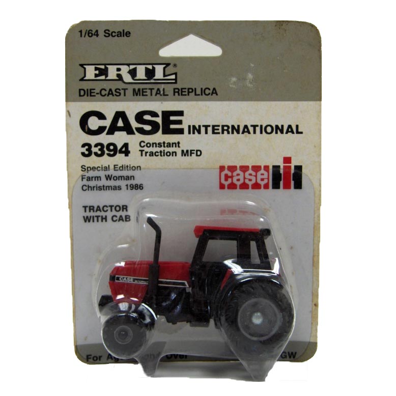 1/64 Case IH 3394 Tractor with FWA & Cab by ERTL, 1986 Farm Woman Christmas Special Edition