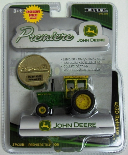 1/64 John Deere 4520 Tractor, ERTL Premiere Series 5, Muddy Version
