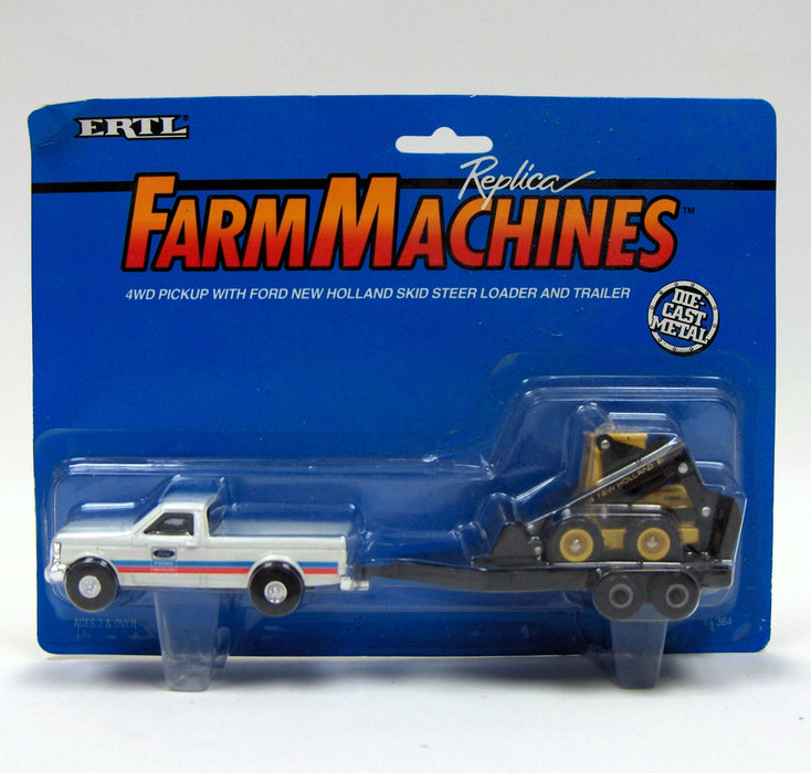 1/64 Ford 4WD with Ford New Holland Skid Steer Loader & Trailer by ERTL