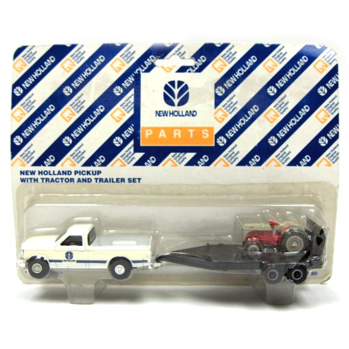1/64 New Holland Pickup with Trailer & Ford 8N Tractor Set by ERTL