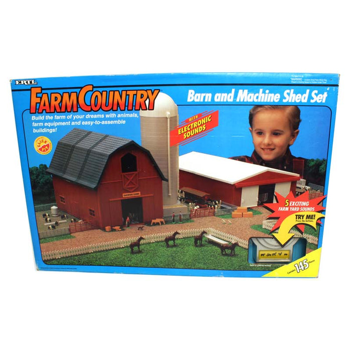 (B&D) 1/64 ERTL Barn Set w/ Silo, Shed, Barn, and Accessories, 145 Pieces - Damaged Item