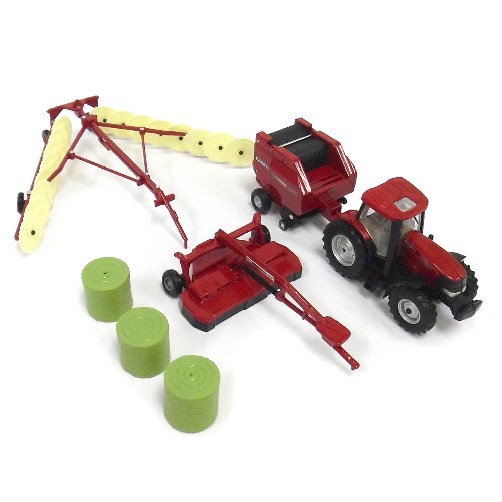 1/64 Case IH Haying Set with Tractor, Baler, Mower & Hay Rake by ERTL ...