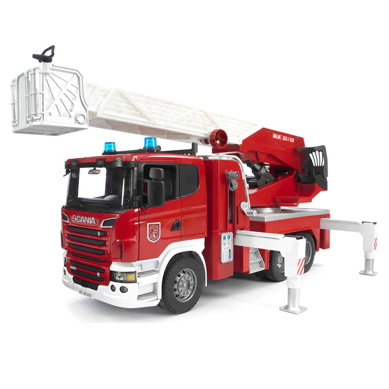 (B&D) 1/16 Scania Super 560R Fire Engine with Extendable Ladder, Water Pump and Lights & Sounds by Bruder - Damaged Item
