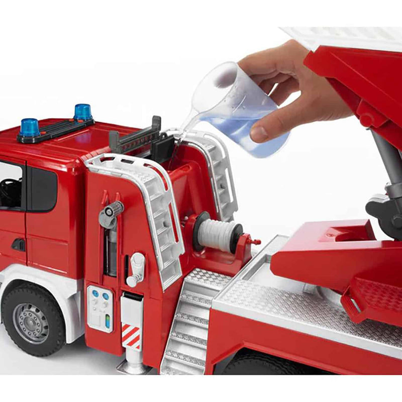 (B&D) 1/16 Scania Super 560R Fire Engine with Extendable Ladder, Water Pump and Lights & Sounds by Bruder - Damaged Item