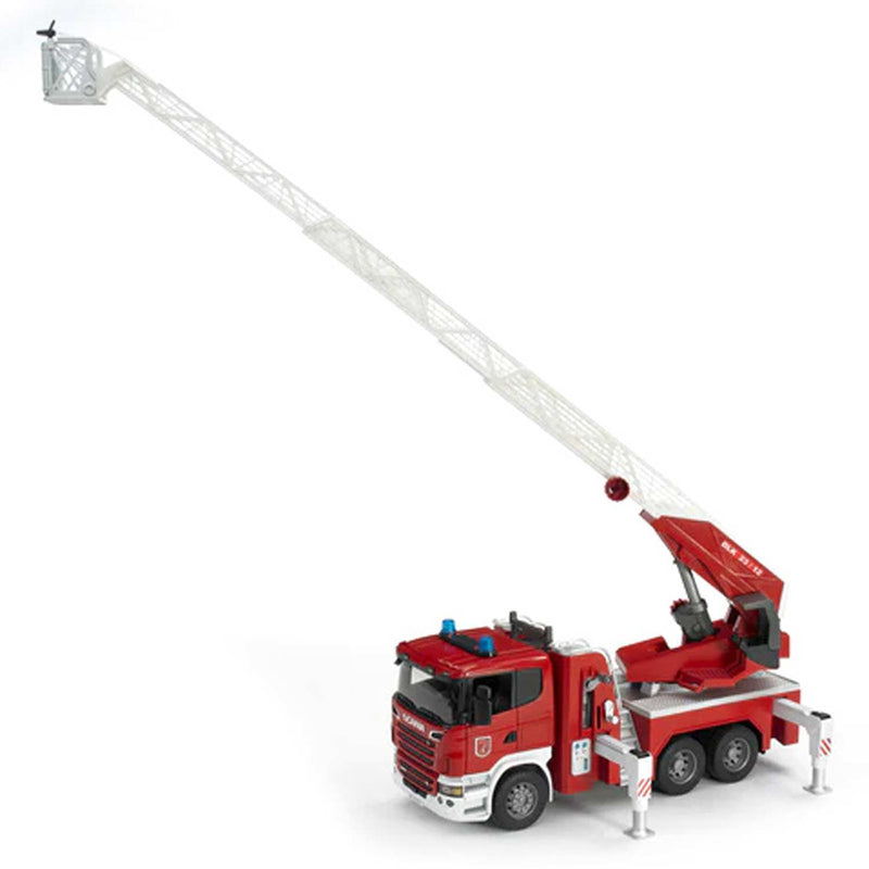 (B&D) 1/16 Scania Super 560R Fire Engine with Extendable Ladder, Water Pump and Lights & Sounds by Bruder - Damaged Item