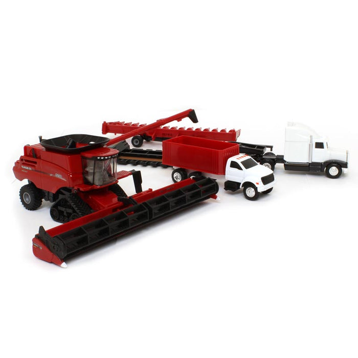 1/64 Case IH 7 Piece Harvesting Set with Tracked 9250 Axial-Flow Combine