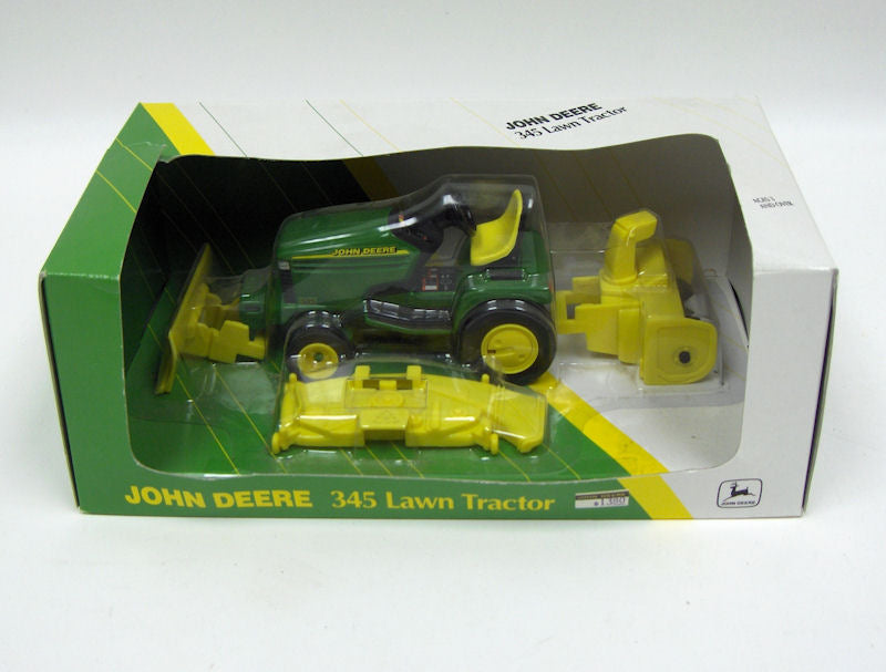 1/16 John Deere 345 Lawn & Garden Tractor with Deck, Blade, Snow Blower