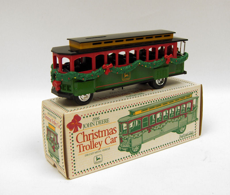 1/43 1996 John Deere Christmas Trolley Car Bank by ERTL