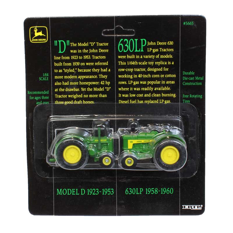 1/64 John Deere D and 630LP 2 Piece Historical Set by ERTL