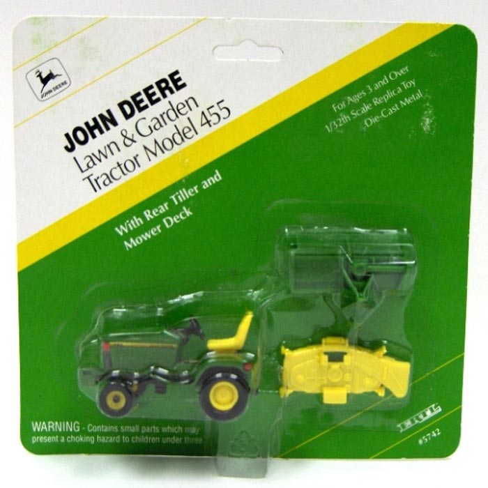 1/32 John Deere Lawn & Garden Tractor 455 with Rear Tiller & Mower Deck